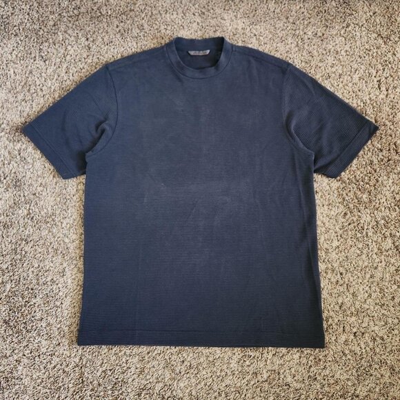 Axis Blank Textured T-Shirt Striped Dark Grey MEDIUM Minimalist Essentials - Picture 1 of 6